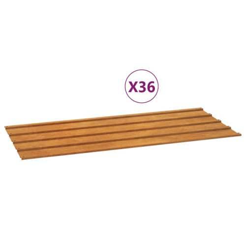 Krovni paneli 36 kom boja hrđe 100 x 44 cm od čelika COR-TEN - 100 x 44 cm 36 Cijena