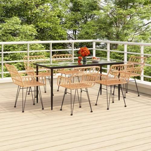 Vrtna garnitura - 7-dijelni vrtni blagovaonski set od poliratana - Smeđa 160 x 80 x 74 cm 6 Cijena