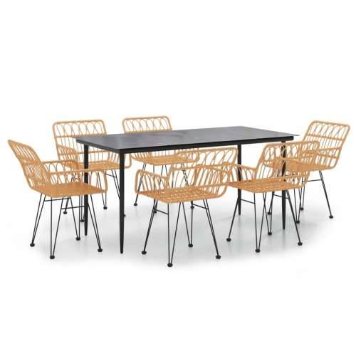 Vrtna garnitura - 7-dijelni vrtni blagovaonski set od poliratana - Smeđa 160 x 80 x 74 cm 6 Cijena