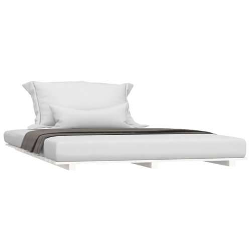 Okvir za krevet bijela 140x190 cm od masivnog drva - Bijela 140 x 190 cm Cijena