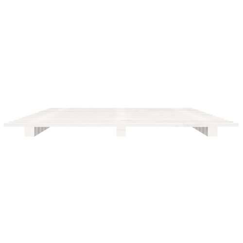 Okvir za krevet bijela 140x190 cm od masivnog drva - Bijela 140 x 190 cm Cijena