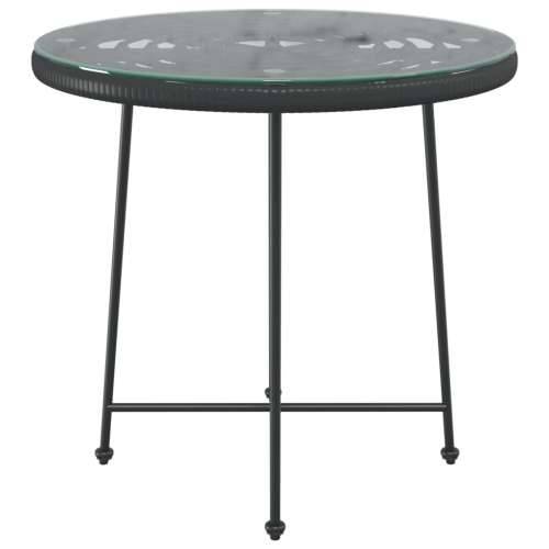 Blagovaonski stol crni Ø80 cm od kaljenog stakla i čelika - Crna Ø 80 x 74 cm 1 Cijena