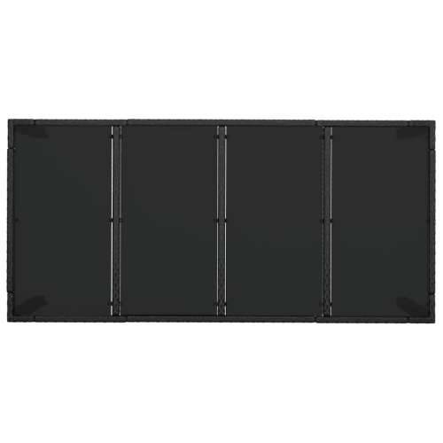 Vrtni stol sa staklenom pločom crni 190x90x75 cm od poliratana - Crna 190 x 90 x 75 cm 1 Stakleni vrh Cijena