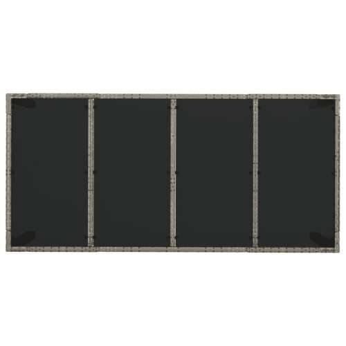 Vrtni stol sa staklenom pločom sivi 190x90x75 cm od poliratana - Siva 190 x 90 x 75 cm 1 Stakleni vrh Cijena