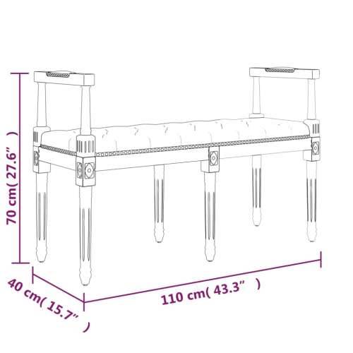 Klupa tamnosiva 110 x 40 x 70 cm od tkanine Cijena