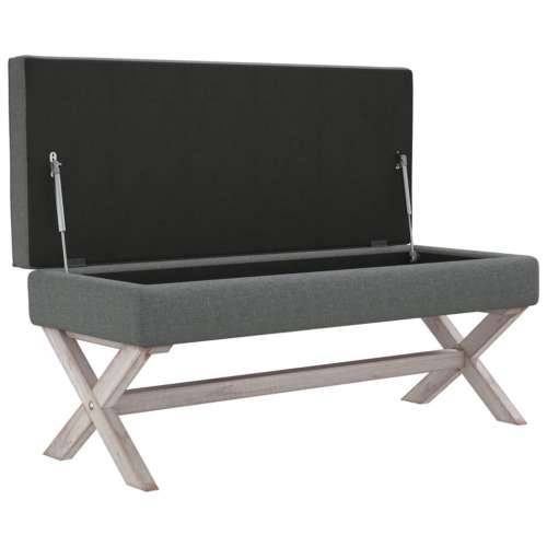 Tabure za pohranu tamnosivi 110 x 45 x 49 cm od tkanine - Siva 110 x 45 x 49 cm Cijena