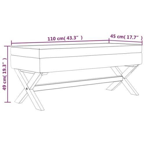 Tabure za pohranu tamnosivi 110 x 45 x 49 cm od tkanine - Siva 110 x 45 x 49 cm Cijena