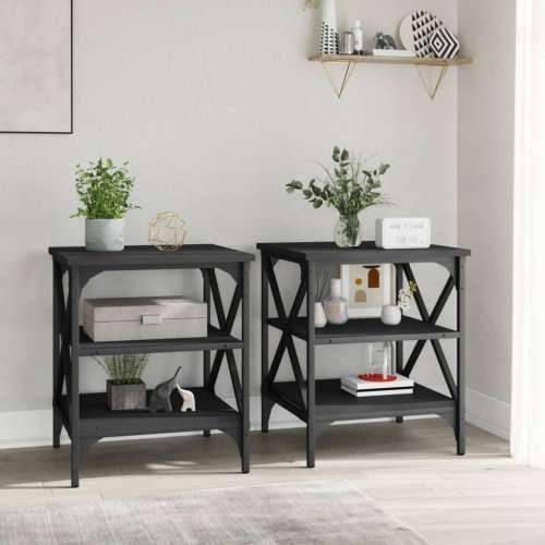 Bočni stolići 2 kom crni 40 x 42 x 50 cm od konstruiranog drva - Crna 40 x 42 x 50 cm 2 Cijena
