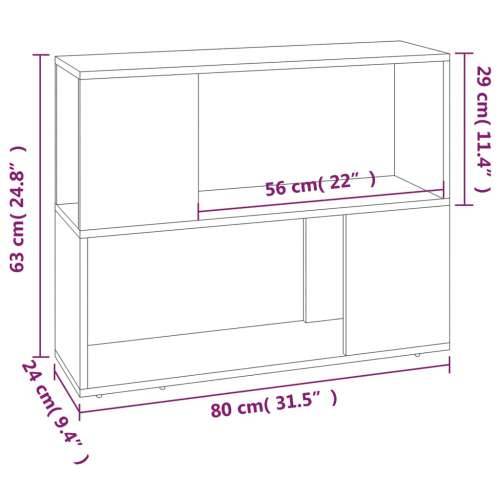 Ormarić za knjige / pregrada siva boja hrasta 80 x 24 x 63 cm - Sivi hrast sonoma 1 80 x 24 x 63 cm Cijena