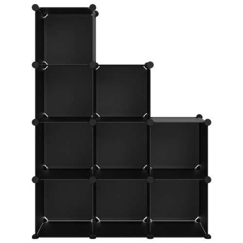 Kockasti organizator za pohranu s 9 kocki crni PP - Crna 94.5 x 32 x 124 cm 1 Cijena