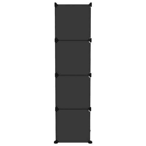 Kockasti organizator za pohranu s 9 kocki crni PP - Crna 94.5 x 32 x 124 cm 1 Cijena