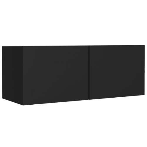 4-dijelni set TV ormarića crni od konstruiranog drva - Crna 4 80 cm Cijena