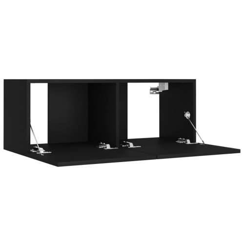 4-dijelni set TV ormarića crni od konstruiranog drva - Crna 4 80 cm Cijena