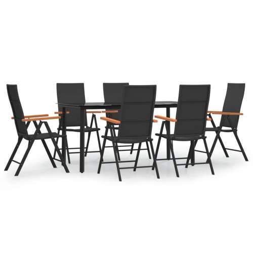 Vrtna garnitura - 7-dijelni vrtni blagovaonski set od poliratana crno-smeđi - Dužina stola 160 cm 6 Cijena