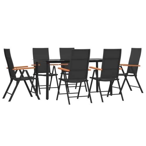 Vrtna garnitura - 7-dijelni vrtni blagovaonski set od poliratana crno-smeđi - Dužina stola 160 cm 6 Cijena