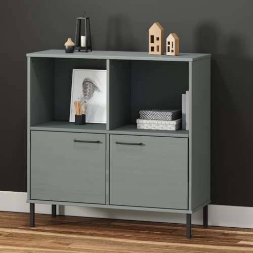 Regal za knjige s metalnim nogama sivi 90x35x90,5 cm drvo OSLO - Siva 1 Cijena