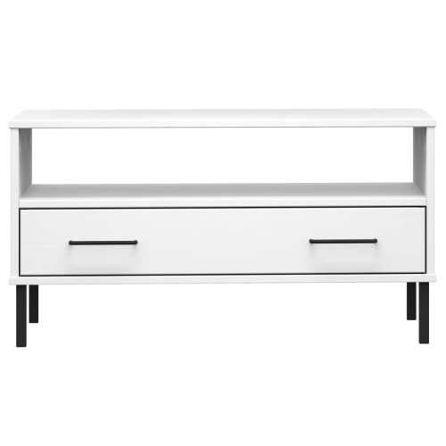 Stolić za kavu s metalnim nogama bijeli 85x50x45 cm drveni OSLO - Bijela 1 Cijena
