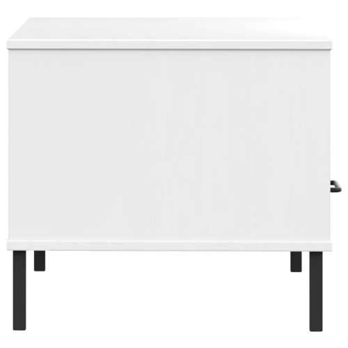 Stolić za kavu s metalnim nogama bijeli 85x50x45 cm drveni OSLO - Bijela 1 Cijena