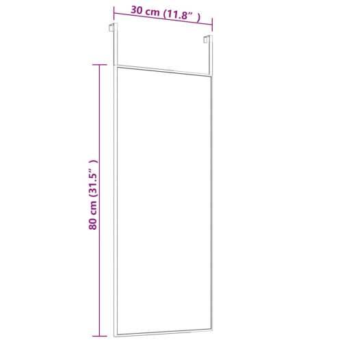 Ogledalo za vrata crno 30x80 cm od stakla i aluminija Cijena