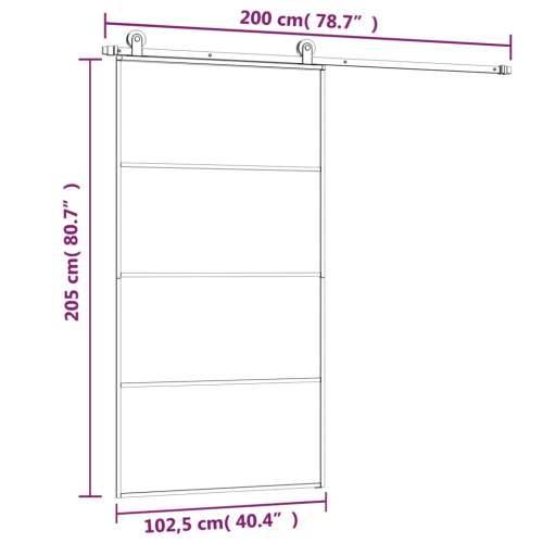 Klizna vrata s priborom 102,5x205 cm od stakla ESG i aluminija Cijena