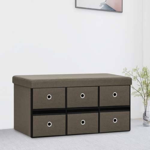 Sklopiva klupa za pohranu smeđa 76x38x38 cm od umjetnog platna - Smeđa Cijena