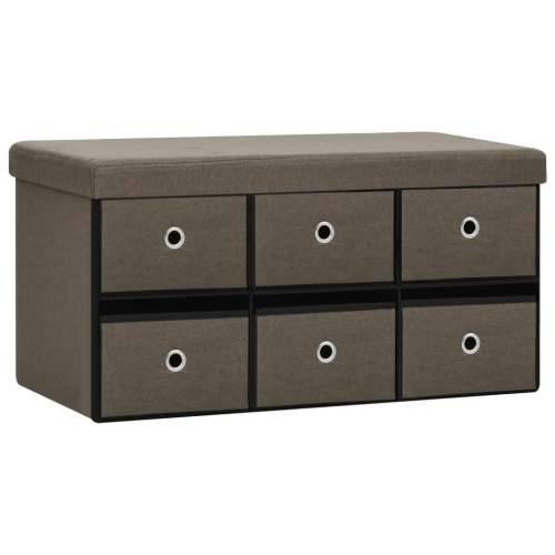 Sklopiva klupa za pohranu smeđa 76x38x38 cm od umjetnog platna - Smeđa Cijena