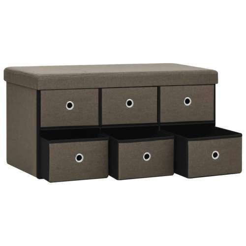Sklopiva klupa za pohranu smeđa 76x38x38 cm od umjetnog platna - Smeđa Cijena