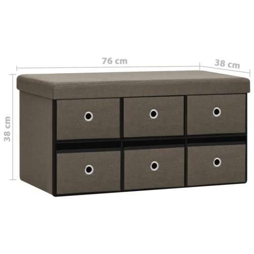 Sklopiva klupa za pohranu smeđa 76x38x38 cm od umjetnog platna - Smeđa Cijena