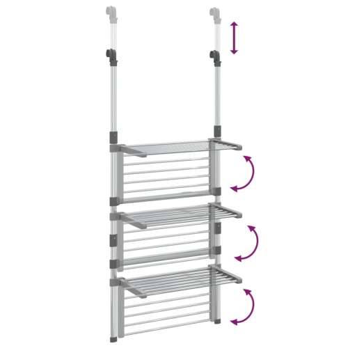 Viseći stalak za sušenje rublja s 3 razine aluminijski  - 50 x 25 x 135 cm Cijena