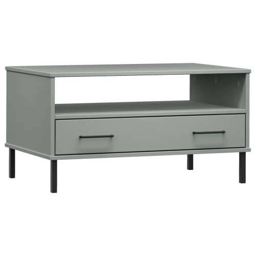 Stolić za kavu s metalnim nogama sivi 85x50x45 cm drveni OSLO - Siva 1 Cijena