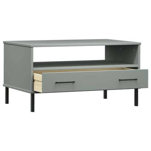 Stolić za kavu s metalnim nogama sivi 85x50x45 cm drveni OSLO - Siva 1 Cijena