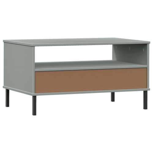 Stolić za kavu s metalnim nogama sivi 85x50x45 cm drveni OSLO - Siva 1 Cijena