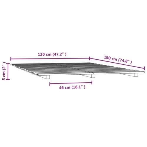 Okvir za krevet bijela 120x190 cm masivna borovina - Bijela 120 x 190 cm Cijena