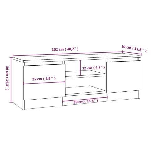 TV ormarić s vratima boja hrasta sonome 102 x 30 x 36 cm - sonoma hrast 1 Cijena