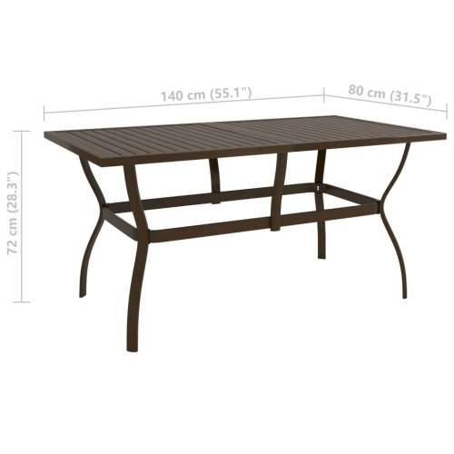 Vrtni stol smeđi 140 x 80 x 72 cm čelični Cijena