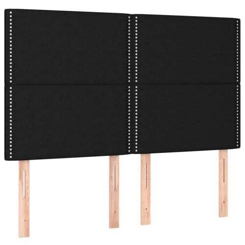 Krevet s oprugama i madracem crni 140 x 190 cm od tkanine - Crna 140 x 190 cm Obično s čavlima Cijena