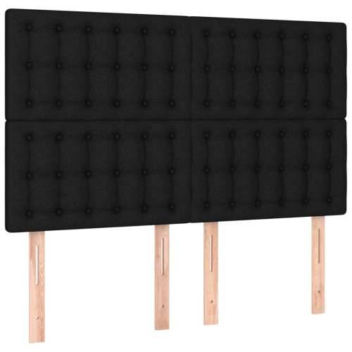 Krevet s oprugama i madracem crni 140 x 190 cm od tkanine - Crna 140 x 190 cm gumbi Cijena