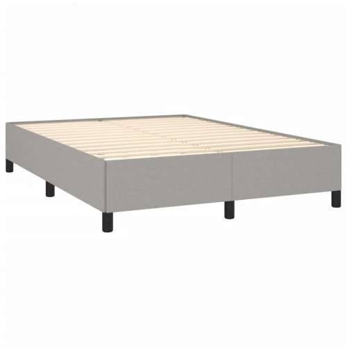 Krevet s oprugama i madracem svjetlosivi 140x190 cm od tkanine - Svjetlosiva 140 x 190 cm Gladak dizajn Cijena