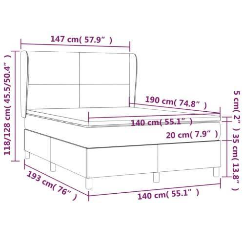 Krevet s oprugama i madracem svjetlosivi 140x190 cm od tkanine - Svjetlosiva 140 x 190 cm Gladak dizajn Cijena