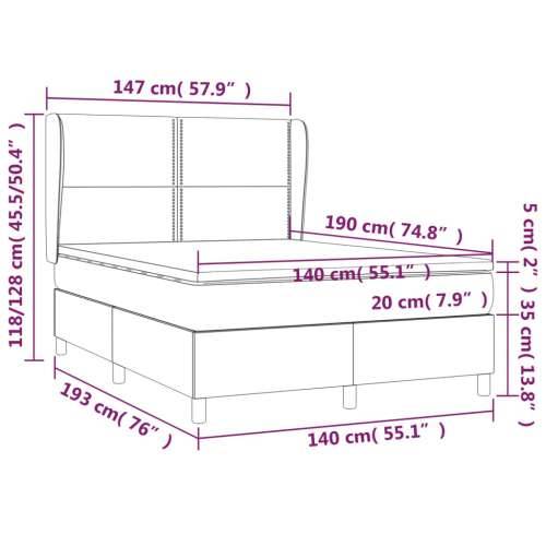 Krevet s oprugama i madracem svjetlosivi 140x190 cm od tkanine - Svjetlosiva 140 x 190 cm Obično s čavlima Cijena
