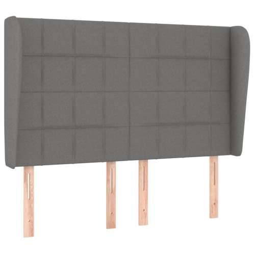 Krevet s oprugama i madracem tamnosivi 140x190 cm od tkanine - Tamno siva 140 x 190 cm Blok s kvadratima Cijena