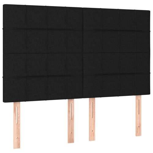 Krevet s oprugama i madracem crni 140x200 cm od tkanine - Crna 140 x 200 cm Blok s kvadratima Cijena