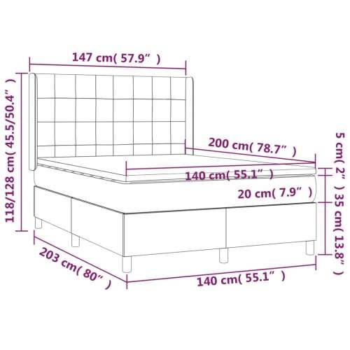 Krevet s oprugama i madracem crni 140x200 cm od tkanine - Crna 140 x 200 cm Blok s kvadratima Cijena