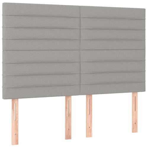 Krevet s oprugama i madracem svjetlosivi 140x190 cm od tkanine - Svjetlosiva 140 x 190 cm vodoravne pruge Cijena