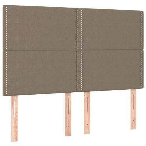 Krevet box spring s madracem LED smeđesivi 140x200 cm tkanina - Sivo-smeđa 140 x 200 cm Obično s čavlima Cijena