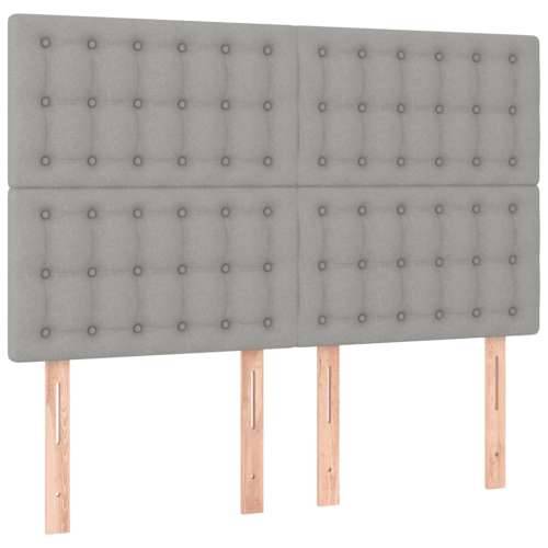 Krevet box spring s madracem LED svjetlosivi 140x190 cm tkanina - Svjetlosiva 140 x 190 cm gumbi Cijena