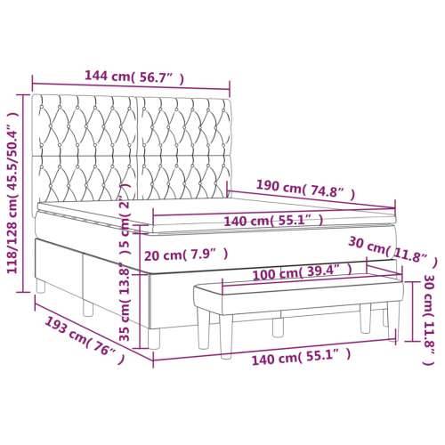 Krevet s oprugama i madracem tamnosivi 140x190 cm od tkanine - Tamno siva 140 x 190 cm Dizajn s gumbima Cijena