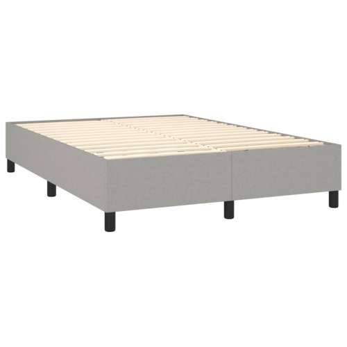 Krevet s oprugama i madracem svjetlosivi 140x190 cm od tkanine - Svjetlosiva 140 x 190 cm gumbi Cijena