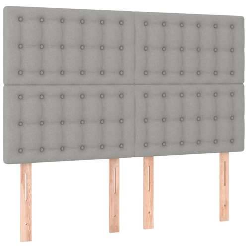 Krevet s oprugama i madracem svjetlosivi 140x190 cm od tkanine - Svjetlosiva 140 x 190 cm gumbi Cijena