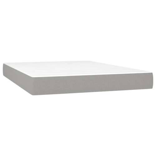 Krevet s oprugama i madracem svjetlosivi 140x190 cm od tkanine - Svjetlosiva 140 x 190 cm gumbi Cijena